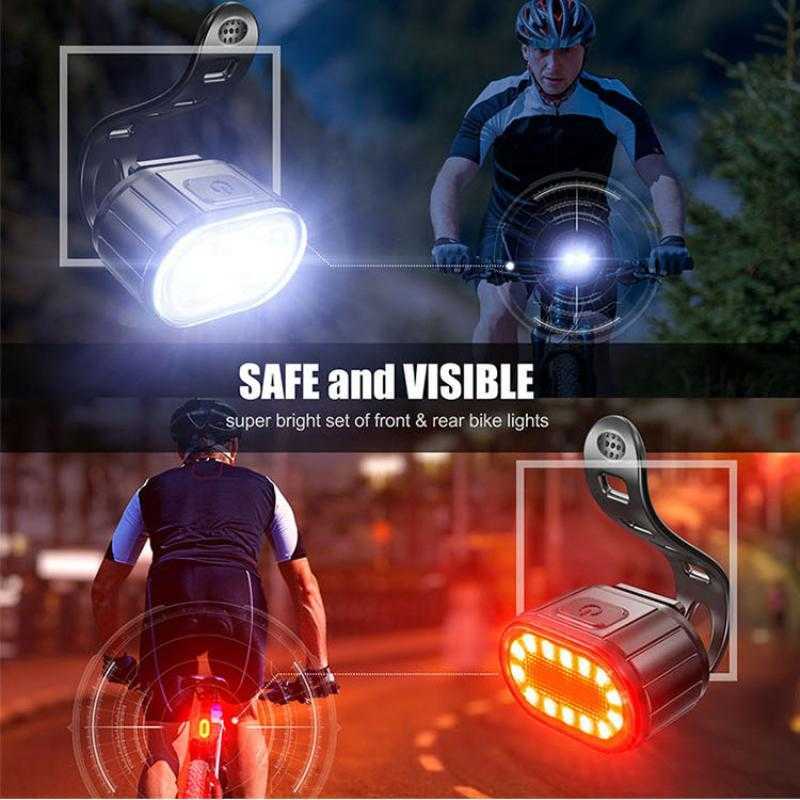 s LED Vélo Avant Arrière Lumière USB Charge Phare Vélo Feu Arrière Lanterne Lampe Luz Bicicleta Vélo Accessoires 0202