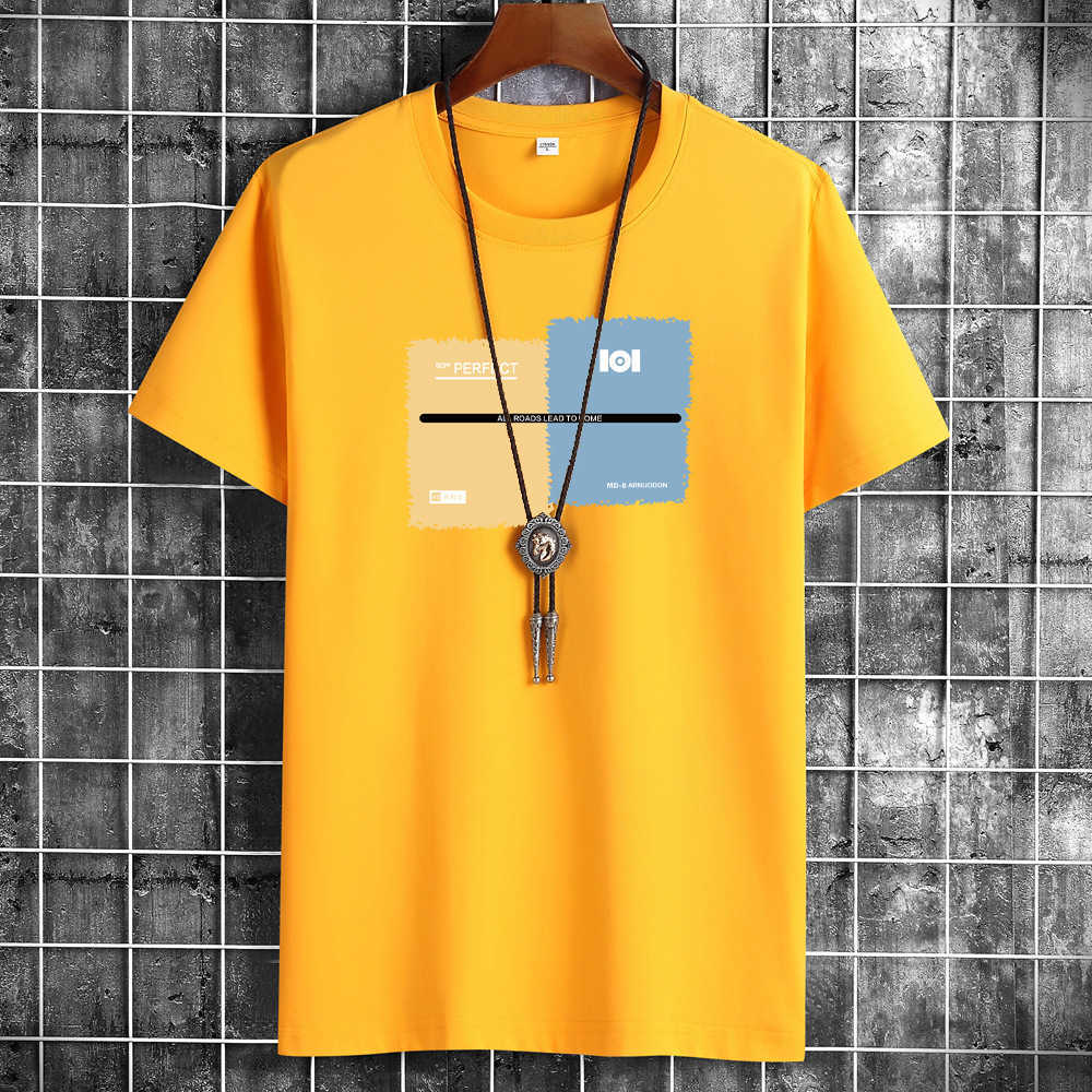 T-shirt da uomo JFUNCY 2022 Summer Men Tops Plus Size S-6XL T-shirt da uomo in cotone traspirante a manica corta allentata T-shirt con stampa casual Y2302
