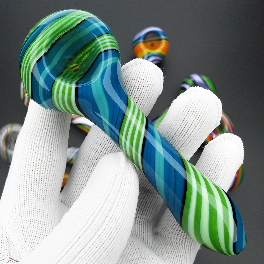 Glass Pipes Smoking Manufacture Hand-blown and Beautifully Handcrafted Bubbler Smok Pipes Colorful Pipe Wholesale Herb Windmill Lollipop Color Spoon Hand Pipe