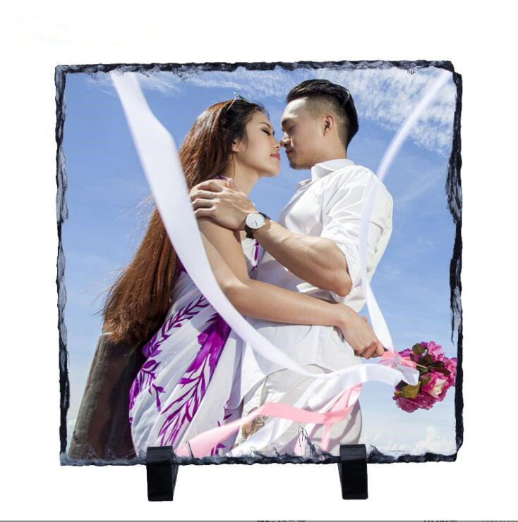 sublimation photo ardoises cadres Rock Slate Photo Plaque Image Surface Brillante Personnalisé Cadre Photo Nouveauté pour Anniversaire De Mariage