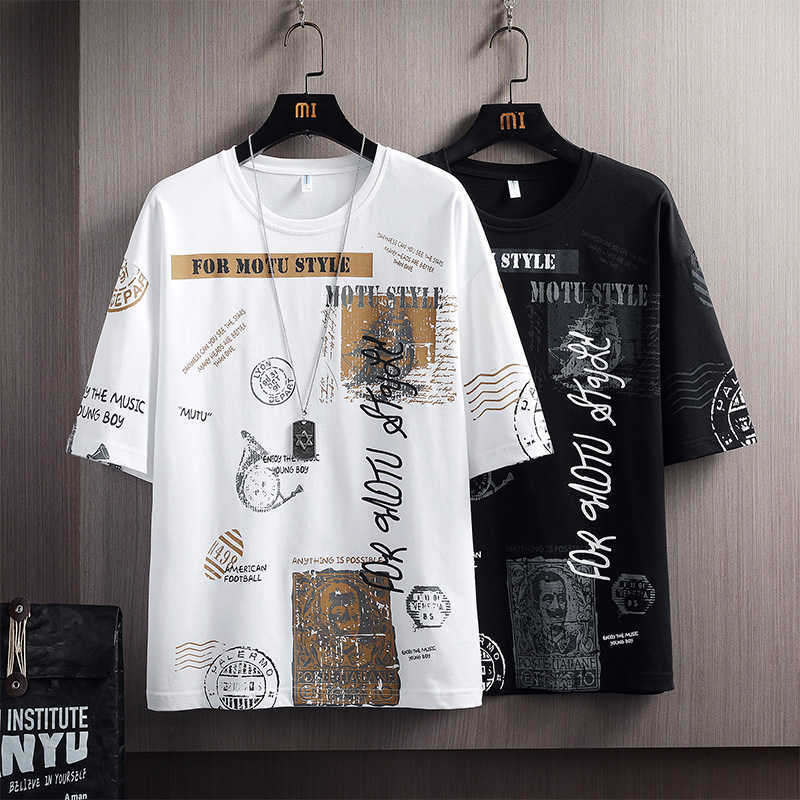 Herren-T-Shirts Sommer Herren Harajuku Print Fashion Ops Ees Kurzarm Männer lässig s Grafik Rendy Streetwear Kleidung Y2302