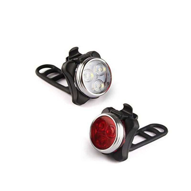 Bike s 4 modes USB Rechargeable Bicycle 3 LED Head Front Tail Clip Light Lamp Outdoor Cycling accessorie bike light 0202