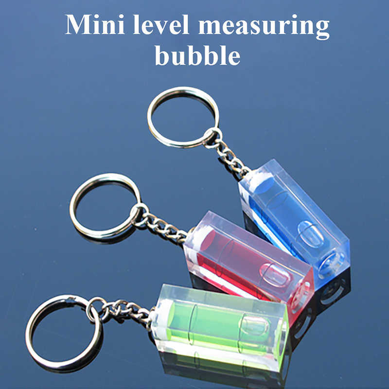 Mini Round Square Spirit Level Bubble With Keychain Precision Scope Horizontal Measuring Kit