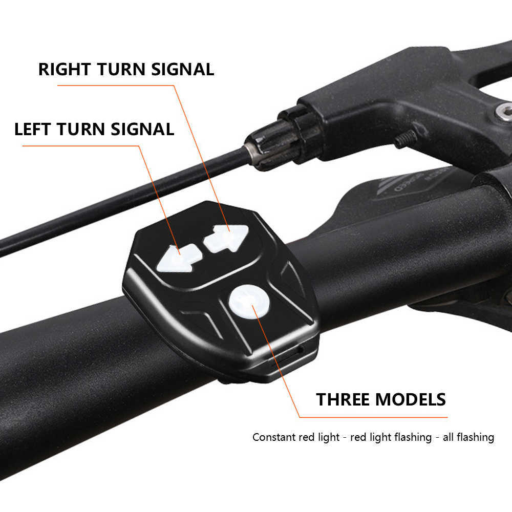 Światła rowerowe tylne światło za pomocą rogu Smart 5 Tryby Zdalne sterowanie USB Rowerowe rower wskaźnik Lampa bezpieczeństwa 0202