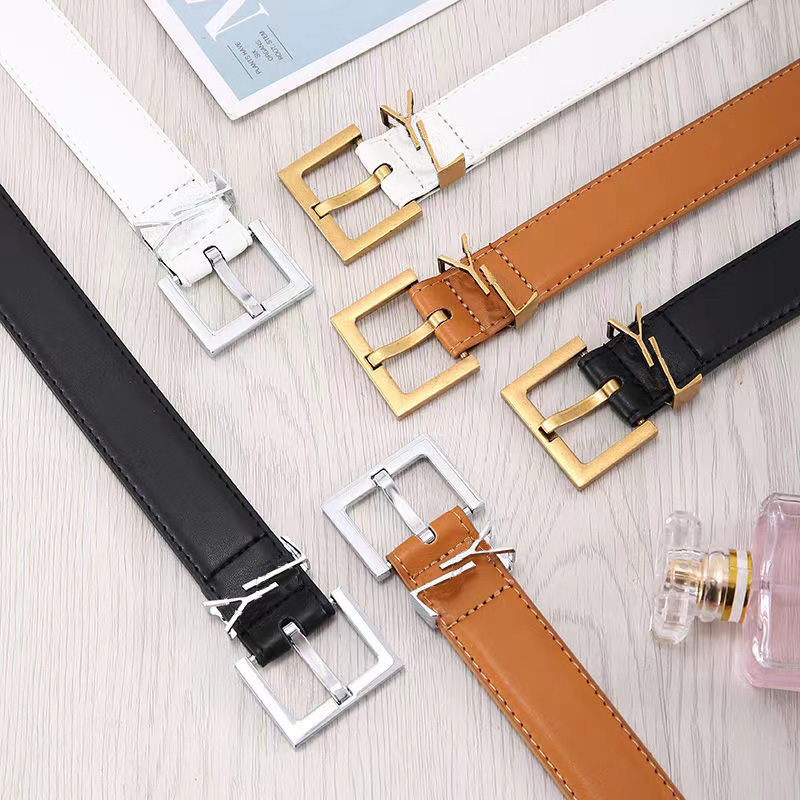 Women's Designer Belt Men's Leather Matching Decorative Pin Buckle Belt Accessories 3 0 Bred Simple and Versatile1951