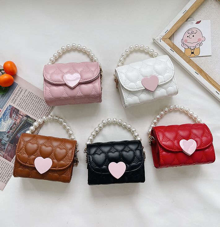 Baby chain bags mini princess handbag fashion children crossbody pearl bag small coin purse