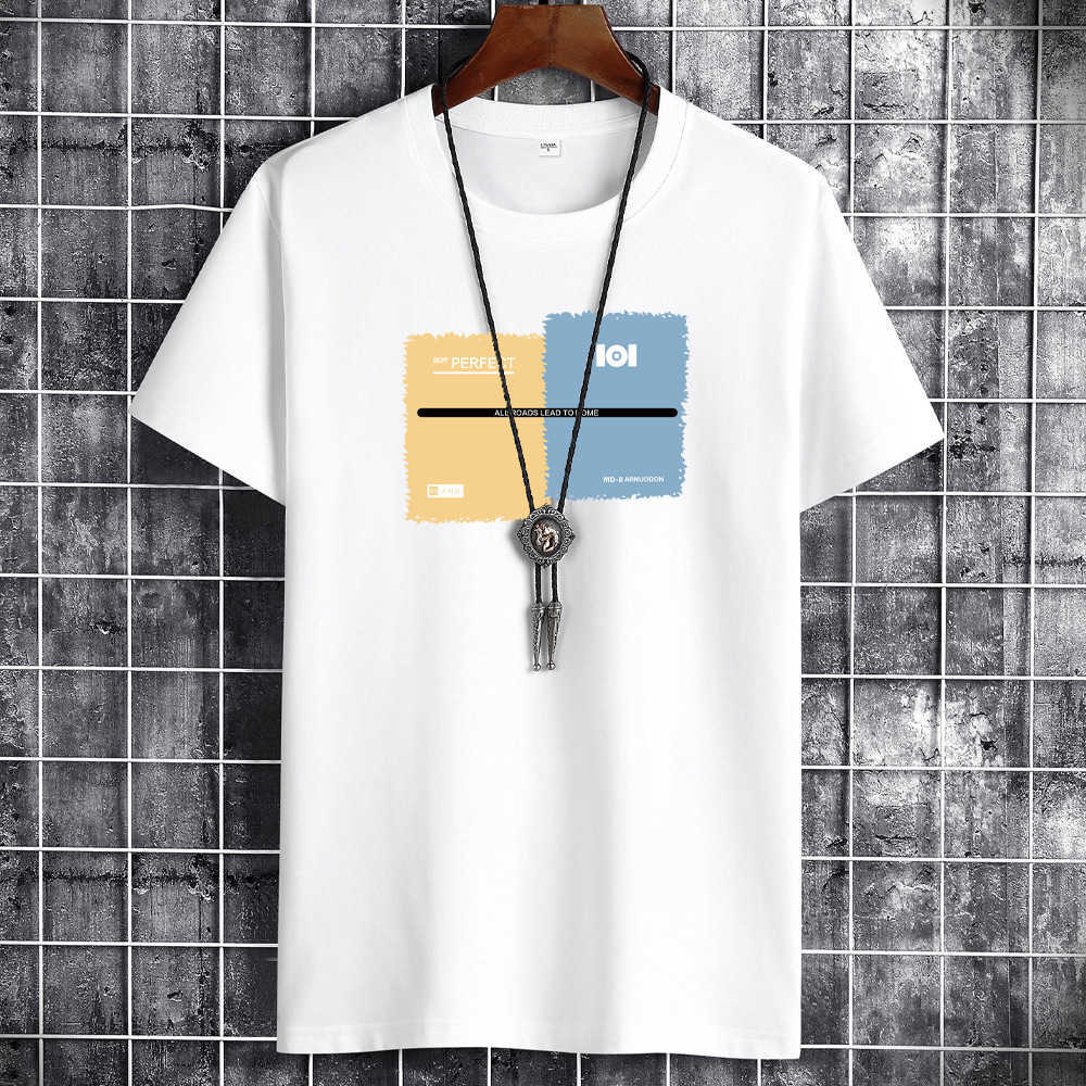 T-shirt da uomo JFUNCY 2022 Summer Men Tops Plus Size S-6XL T-shirt da uomo in cotone traspirante a manica corta allentata T-shirt con stampa casual Y2302