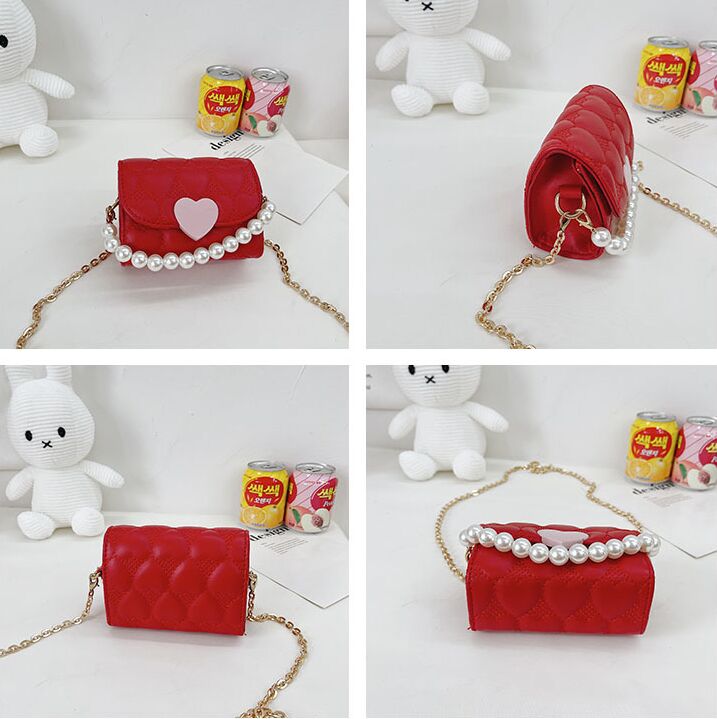 Baby chain bags mini princess handbag fashion children crossbody pearl bag small coin purse