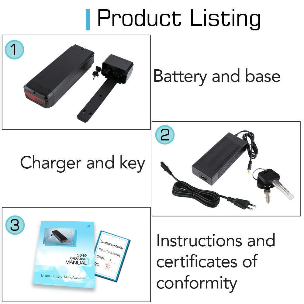 36V 48V 52V EBIKE BATTERI 18AH 20AH 21AH 28AH LITIUM BATTIA FÖR ELEKTRISK BICYCEL BBS01 BBS02 250W 350W 500W 750W 1000W MOTOR