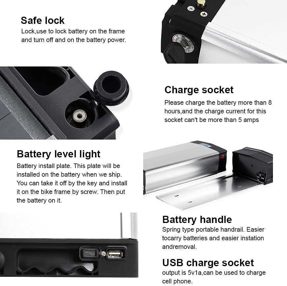 E BIKE BATTERI 48V 52V bakre rack 17.5AH 20AH 22.4AH Electric Bycicle 18650 Batteria för Ebike 1000W 750W 500W 350W 250W MOTOR