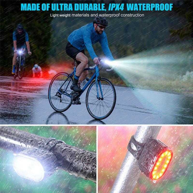 s LED Vélo Avant Arrière Lumière USB Charge Phare Vélo Feu Arrière Lanterne Lampe Luz Bicicleta Vélo Accessoires 0202