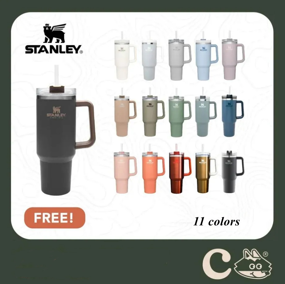 Stanley 40oz Cups Tumblers With Handle Insulated Lids Straws Car Mugs Stainless Steel Coffee Termos Tumblers With logo 0201