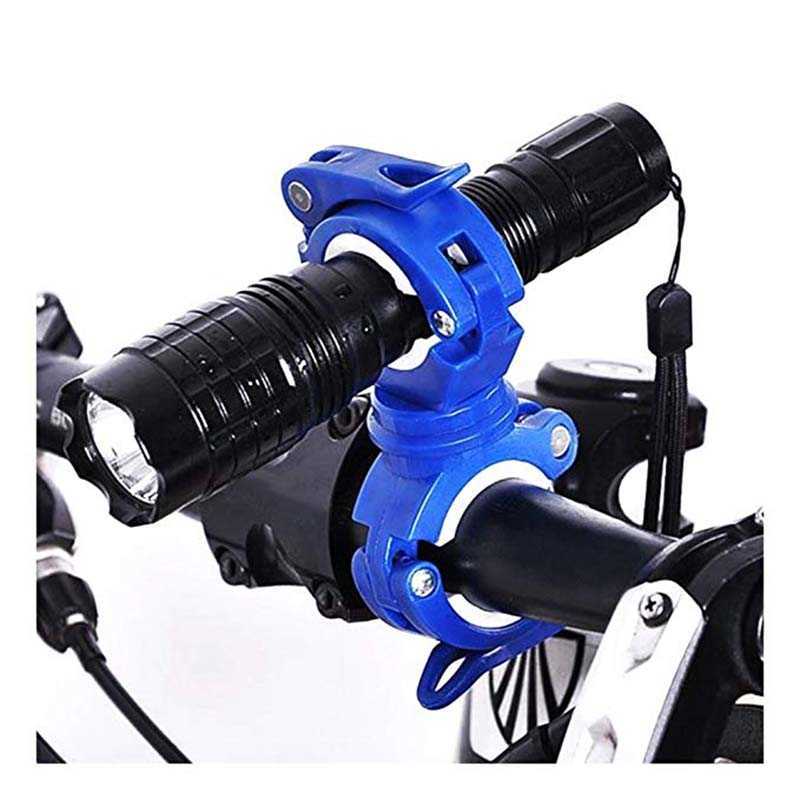 Luces 360ﾰ Rotación Ciclismo Clip Abrazadera Universal Bicicleta Bicicleta LED Luz Linterna Antorcha Soporte de montaje 0202