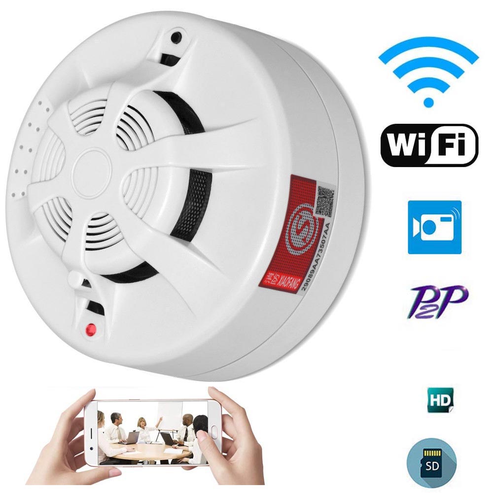 Wi -Fi Detector Decector Camera Decair Camera HD 1080p Беспроводная служба безопасности камера Nanny Cam для внутренней/дома/квартиры/офиса, поддержка iOS/Android Cam PQ580