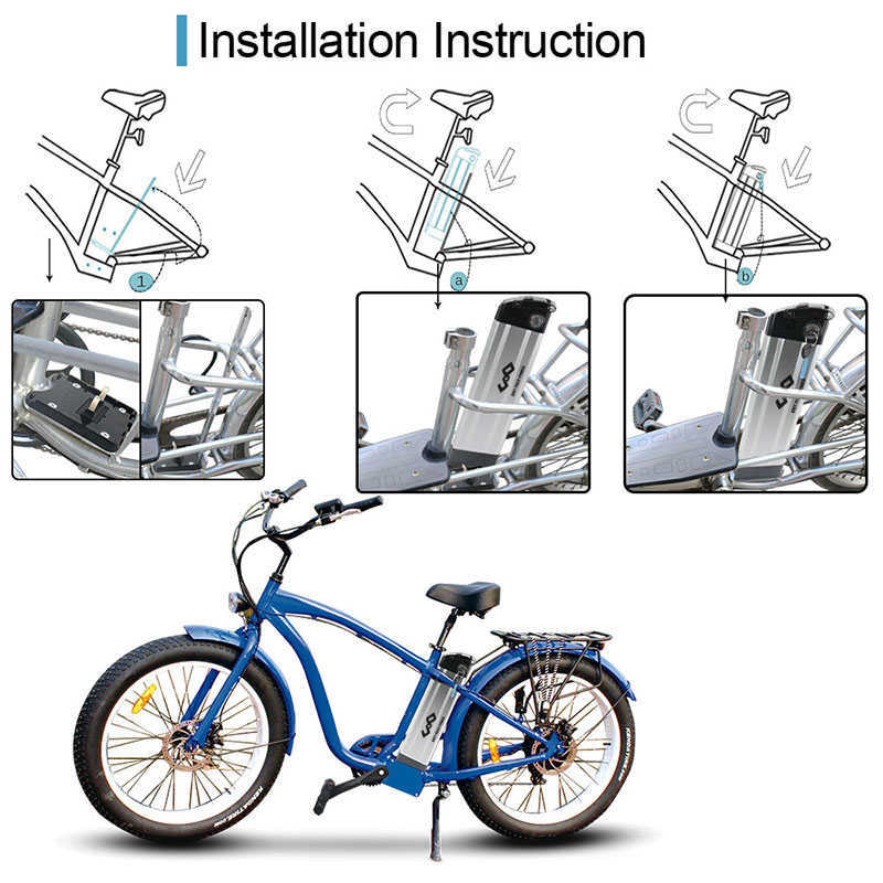 48V Ebike Battery Conversion Kit Bafang Electric Bicycle 36V 20A BMS 350W 500W 750W 1000W 18650 Cell Kraftfullt litiumbatteri