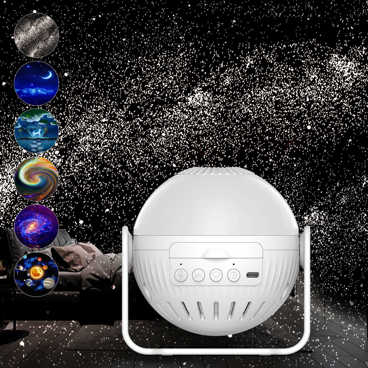 Led Star Projector Galaxy Procetor 360 Регулируемый планетарий Night Sky Light Projector для детской спальни домашний кинотеатр