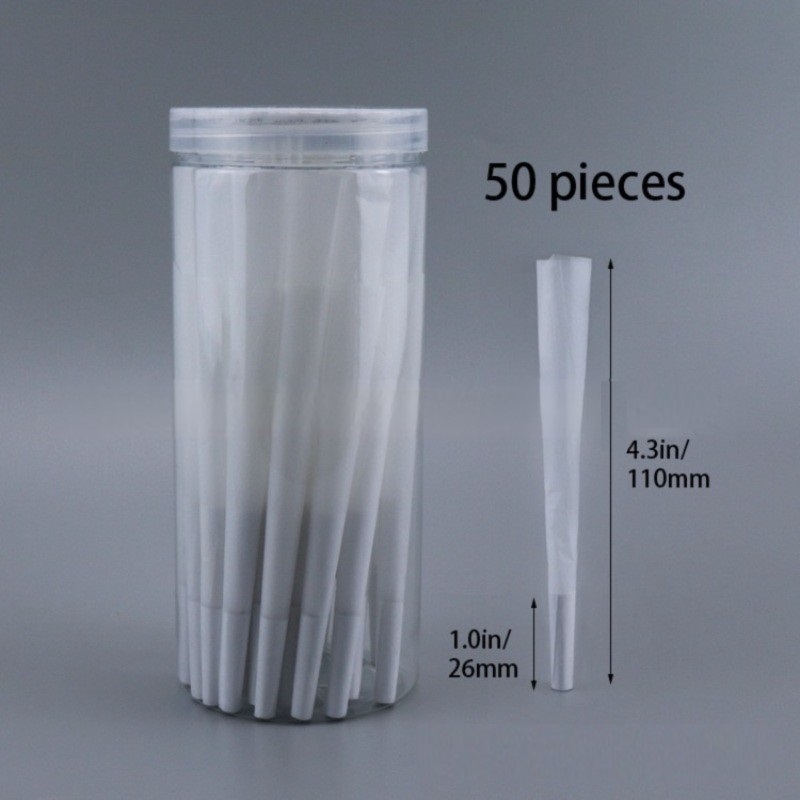 2023スモークアクセサリーガラスチューブ内にプラスチック製の花が入った1つのボックスガラススモークパイプタバコパイプゴンバローリングペアーズコーン