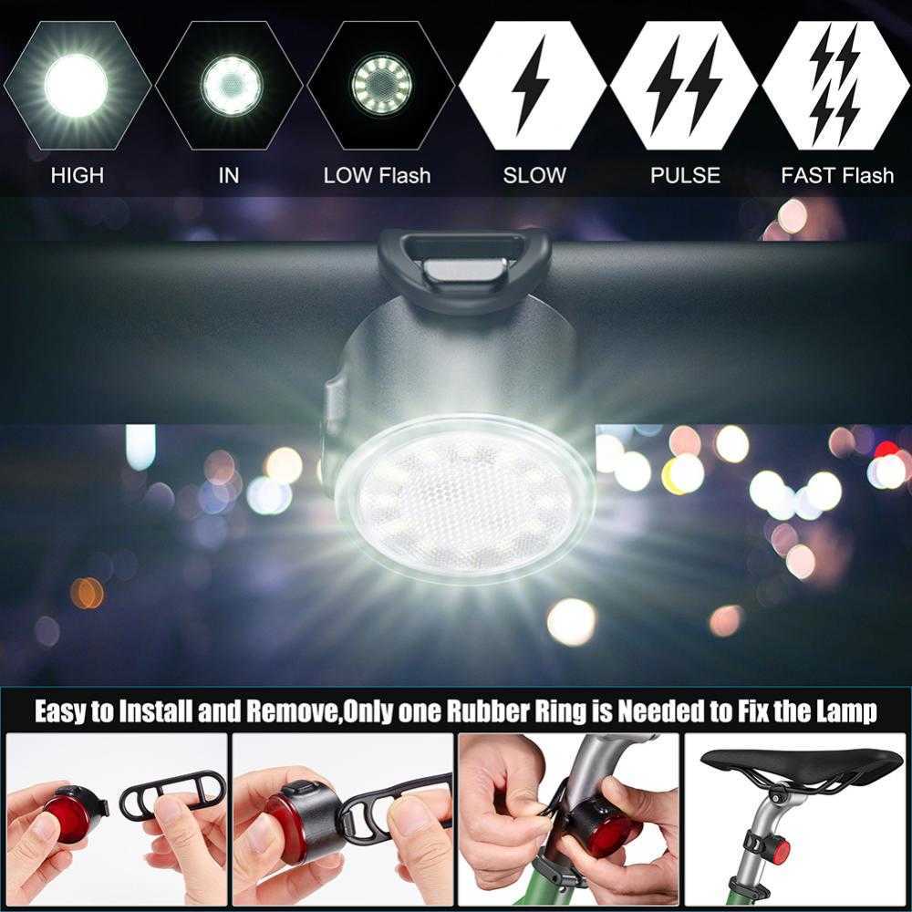 Bike Lights USB Rechargeable Waterproof Bike Safety Warning Light For MTB Helmet Pack Bag Tail Light Bicycle Rear Light Cycling Taillight P230427