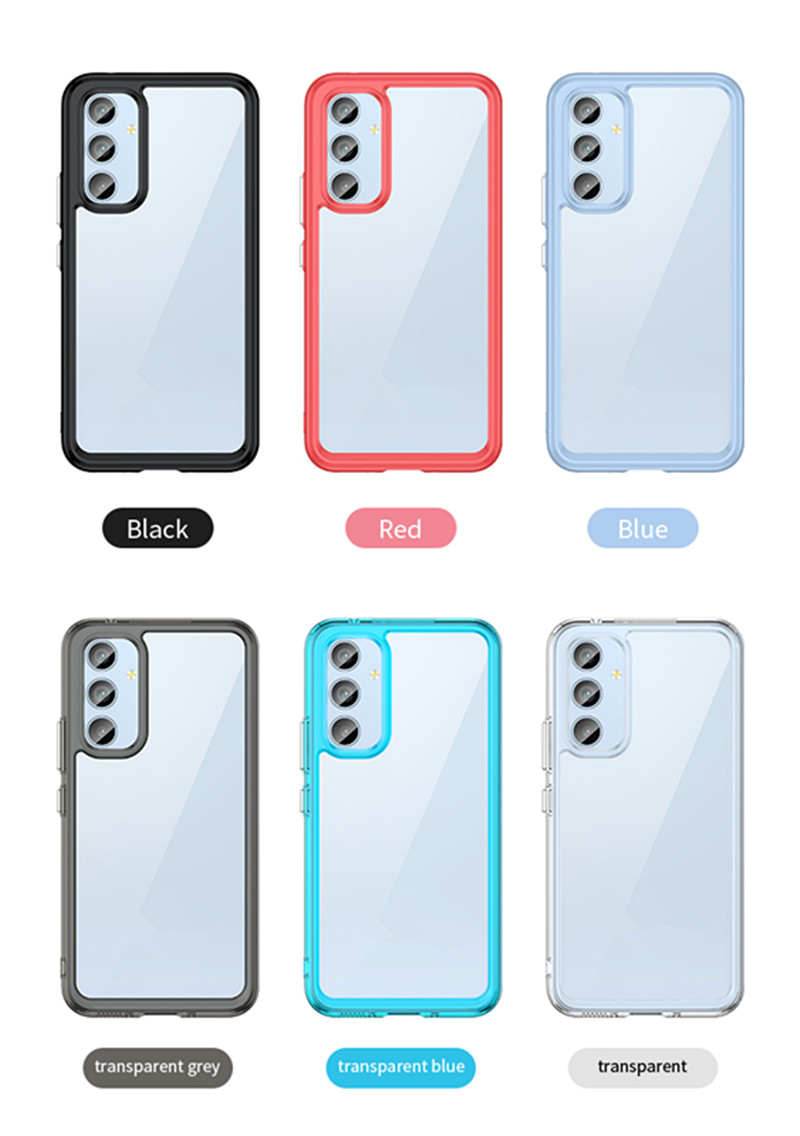 Premium Clear Hybrid Phone Cases für Iphone 15 Pro Max 14 Samsung Galaxy S24 Ultra Plus A55 A35 A15 Google Pixel 8 7A 7 Hard Shell Bumper Back Covers