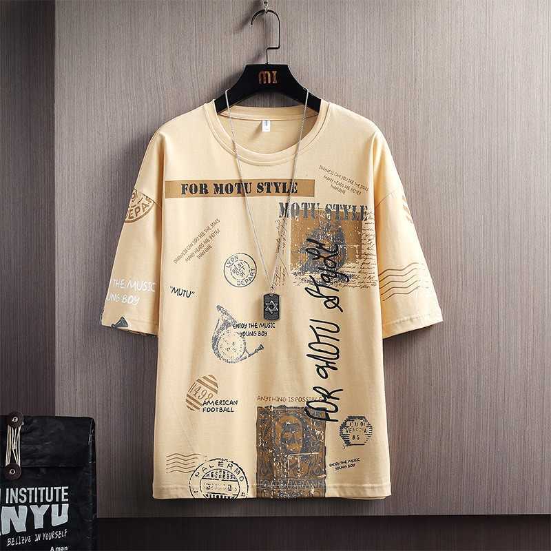 T-shirt da uomo Estate Mens Harajuku Stampa Moda ops ees Manica corta Uomo Casual s Graphic rendy Abbigliamento streetwear Y2302