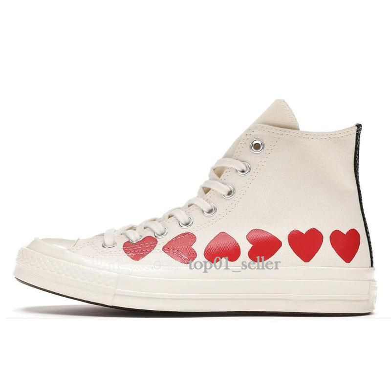 Tasarımcı All Stars Kadın Ayakkabı CDG Canvas Oynatla Gözler Hearts Hearts 1970 1970'ler büyük gözler bej siyah klasik gündelik chucks kaykay spor ayakkabıları boyutu 35-44