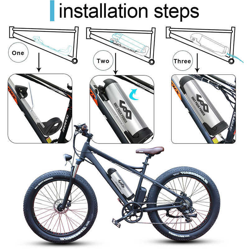 Borraccia Ebike Batteria 36V 10Ah 17.5Ah 48V 10.5Ah 17.5Ah Batteria Samsung Sanyo Cell 18650 motore 750W 500W 350W 250W