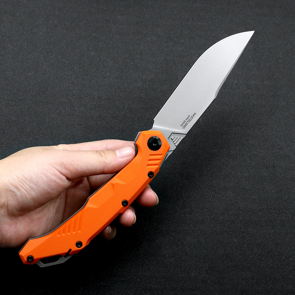 Nimoknives Fatdragon 오리지널 디자인 야외 포켓 퀵 오프 닝 폴딩 나이프 CPM-35VN 블레이드 G10/ 리넨 및 티타늄 핸들