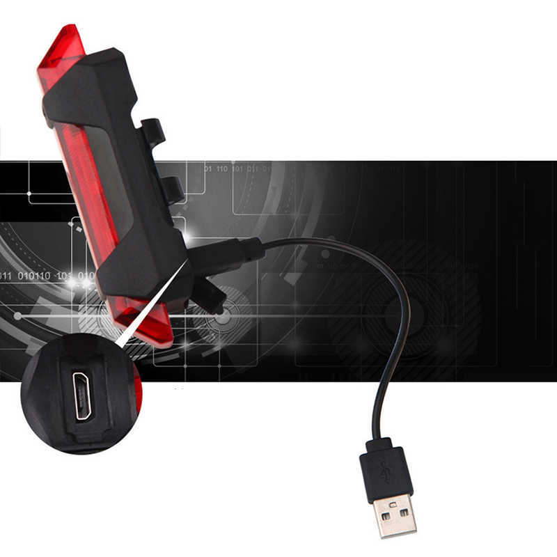 S étanche queue USB Rechargeable arrière lumière LED VTT lampe vélo accessoires 0202