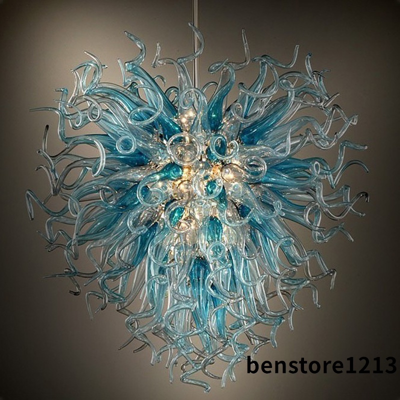Aqua Kolor Wiselant Lampki 100% usta Glown Glass żyrandole oświetlenie sztuka romantyczna lampka serca sypialnia lampy sufitowe wiszące żyrandol LR434