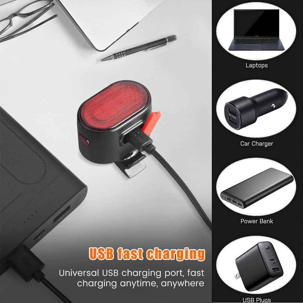 Ljus Vattentät USB -strålkastare Mini Säkerhetsvarningscykel Bakre Vit Front Bicycle Lamp Red Bodight Cykeltillbehör 0202