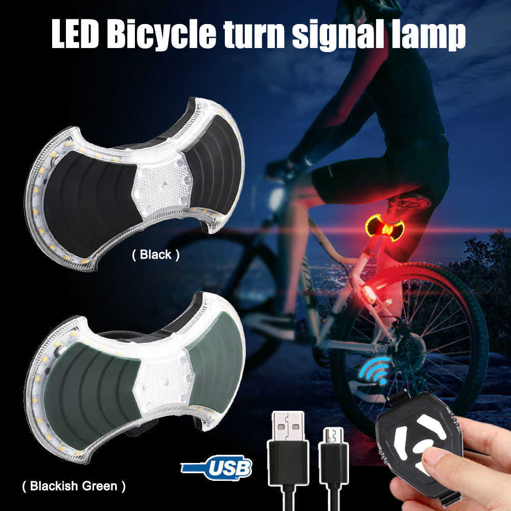 Lumières sans fil télécommande vélo USB rechargeable vélo feu arrière scooter lampe de direction avertissement de sécurité tournant signal lumineux 0202