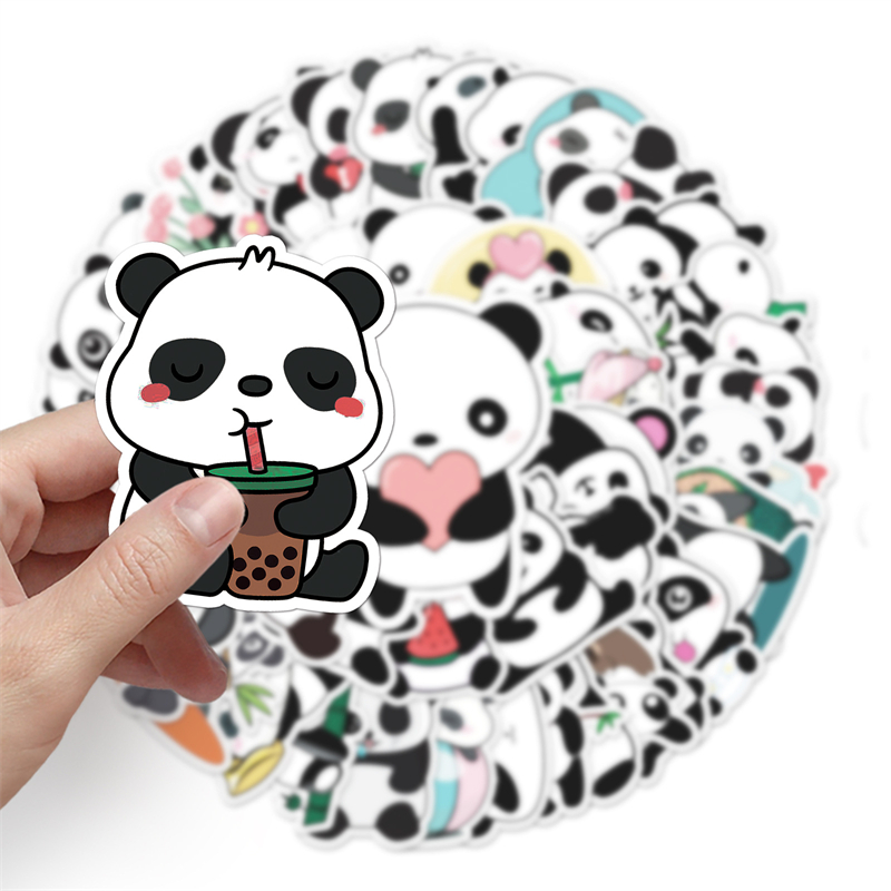 Water Bottle Stickers for Kids Girls Teens Vinyl Vsco Waterproof Cute Aesthetic Stickers TZ-XM-315 panda