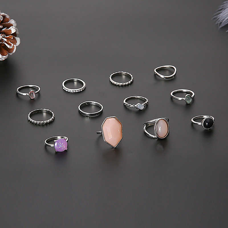Solitaire yüzüğü zirkon seti bohemian fidget genç kızlar eşleşen S kadınlar için anillos mücevherleri bague femme tr 2022 y2302