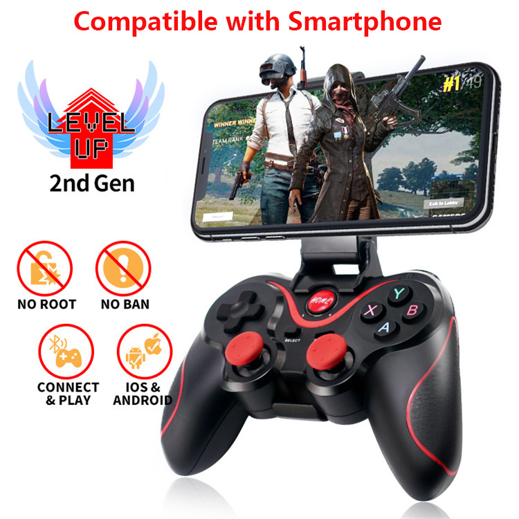 Controladores de jogo Terios T3 Joysticks Android Wireless Bluetooth Gamepad Gaming BT 3.0 para Smartphone Tablet PC TV Box Universal grátis