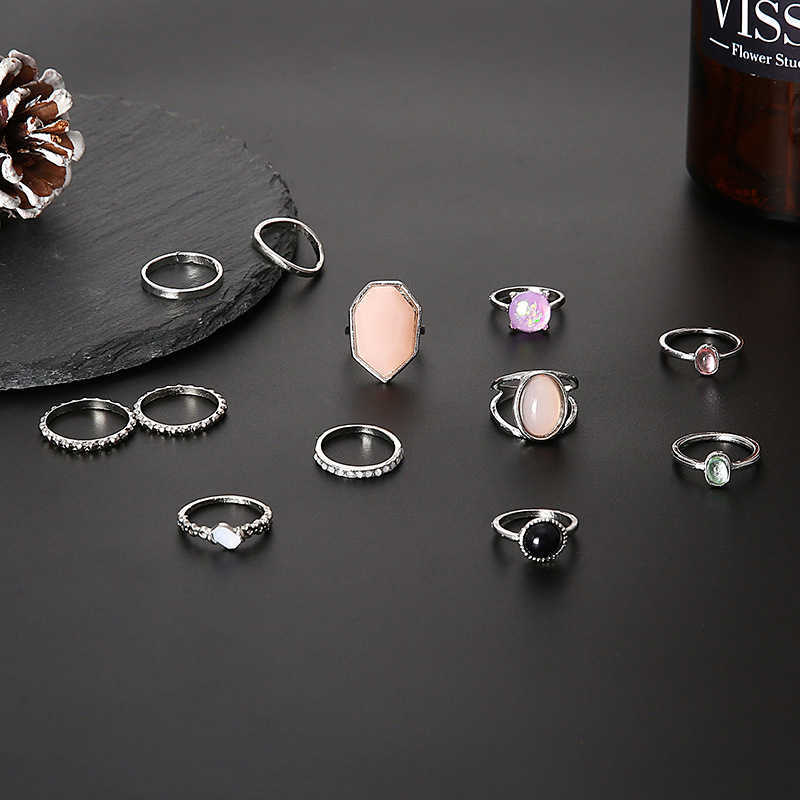 솔리테어 링 지르콘 세트 보헤미안 fidget 십대 소녀들을위한 s 일치하는 여자 anillos jewelry s bague femme en 2022 y2302