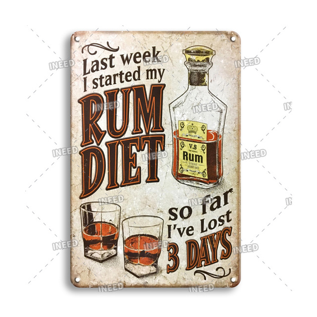 Vintage Metal Tin Sign Plate Rum Rum Brand Metal Sign Signals Captain Morgan Plaque Retro Assiette pour Bar Pub Club Man Cave Wall Decor 30x20cm W01