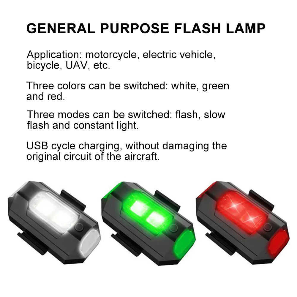 Cykelbelysning mini flerfärgad blinkande cykellampa USB Turn Signal Indicator Night Safety Warning Cyclig BAILT DRONE STROBE LIGHT 0202