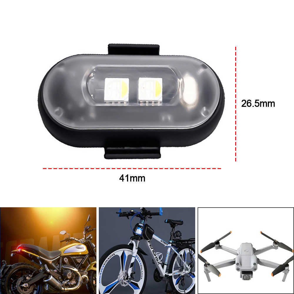 Luces de bicicleta es Mini luz trasera de bicicleta intermitente Carga USB Seguridad nocturna Montar Correr Luz de advertencia Casco Drone Lámpara estroboscópica 0202