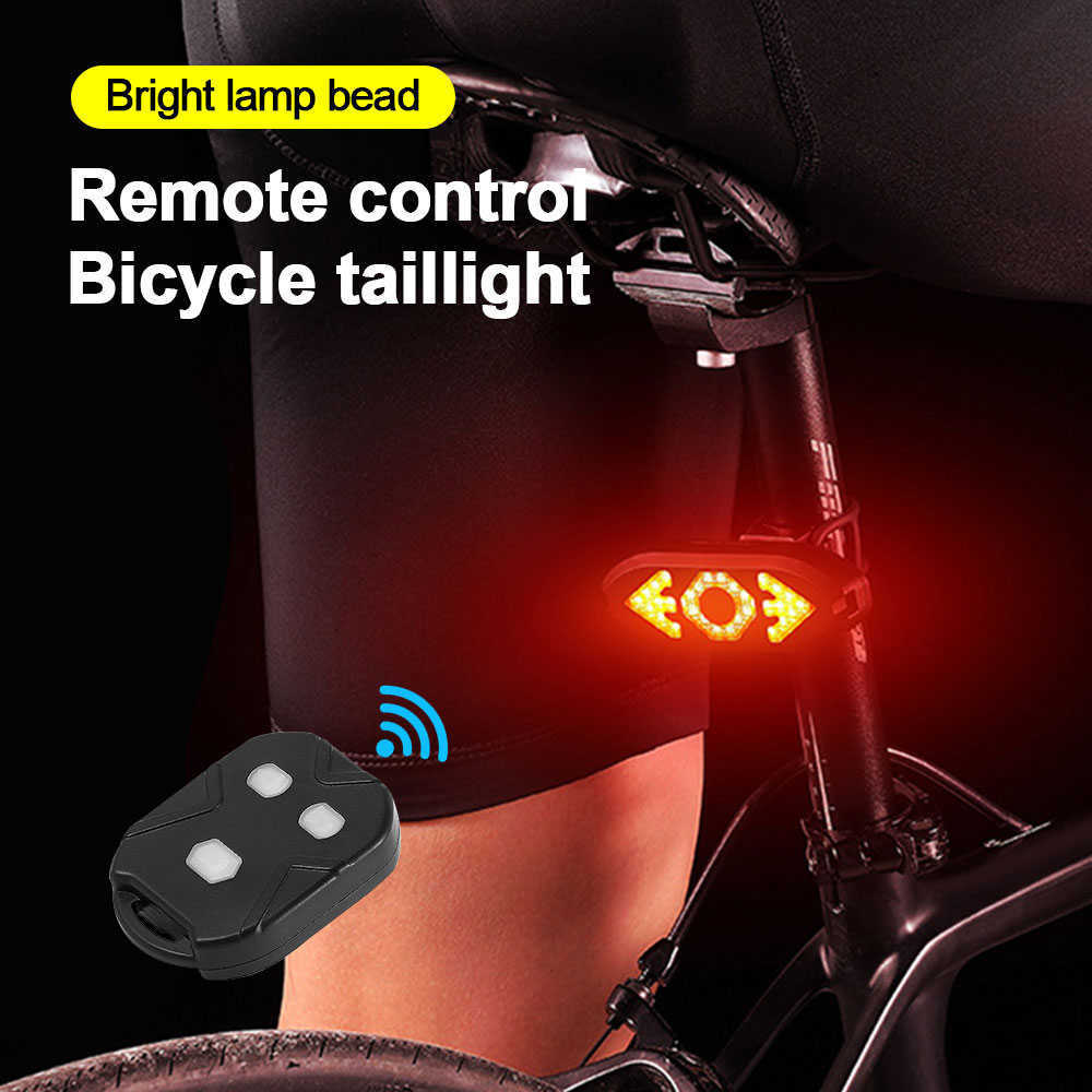 Lights USB LED BAKEL LJUS Trådlös fjärrkontroll Bicycle Taillight Turning Signal Cykelcykellampa med varning Horn 0202