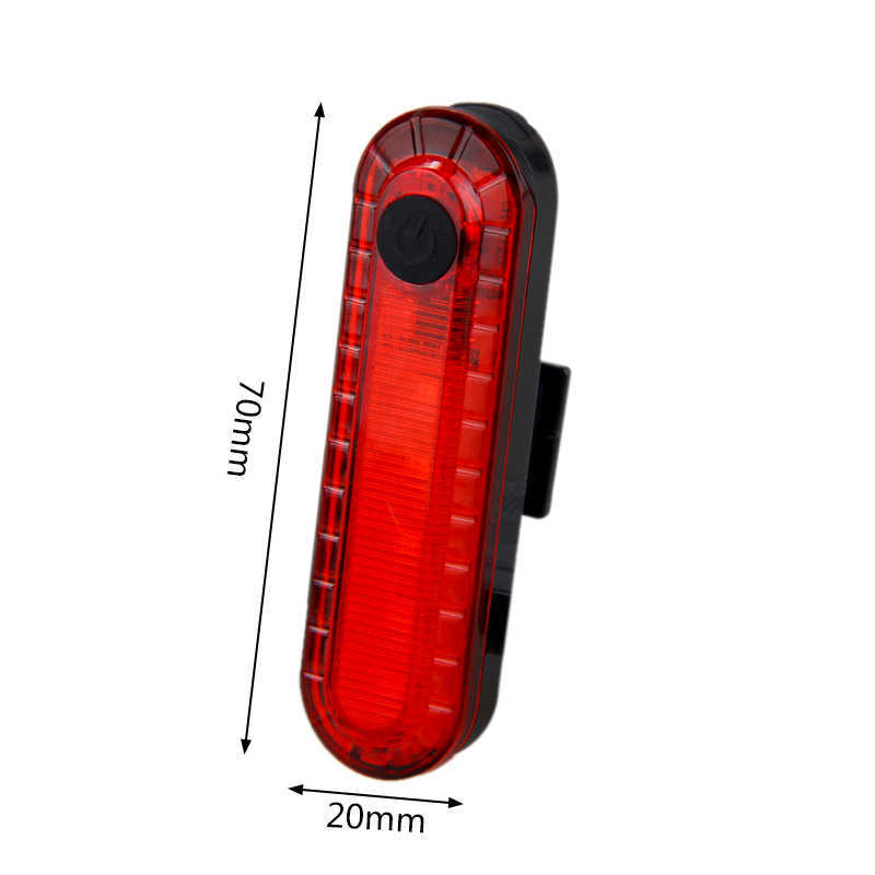 Lumières USB Rechargeable Vélo Feu Arrière LED Vélo Lumière Étanche VTT Avertissement de Sécurité Routière Rouge Vélo Lampe avec Batterie Intégrée 0202