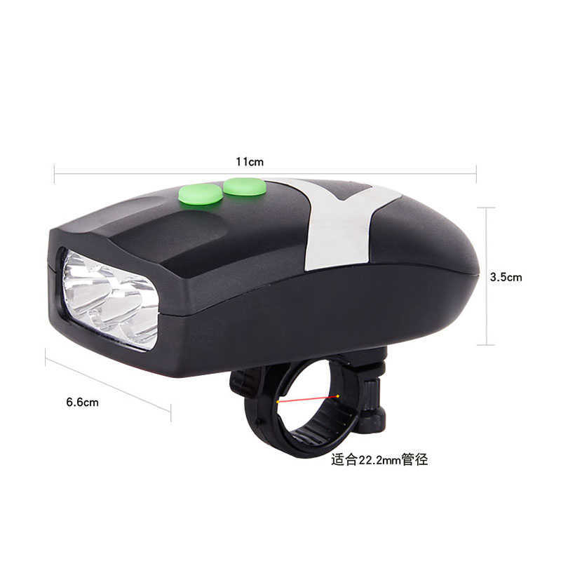 Light 3 LED自転車ライトホーンUSB充電式フロントランプサイクリング懐中電灯ランタンバイクベルアラームMTBアクセサリー0202