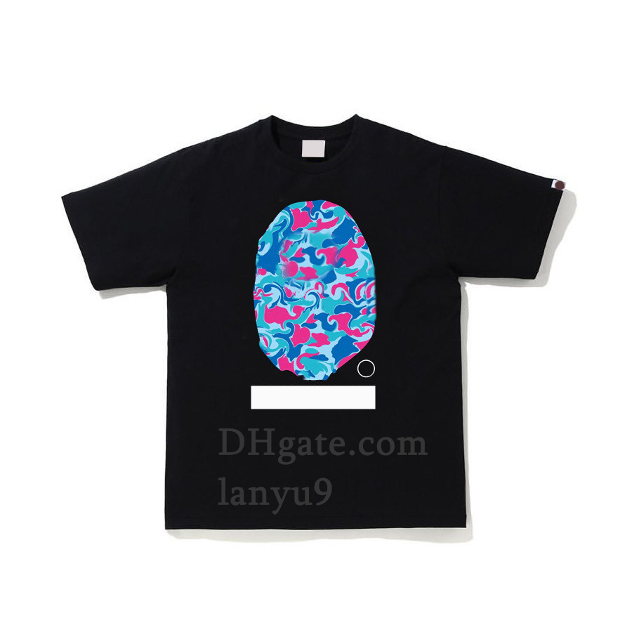 BAPE MENS TシャツカモフラージュTシャツ夏ファッションクルーネックデザイナーストリートアジアサイズM-3XLブラックTシャツ男性用Tシャツデザイナーシャツ415