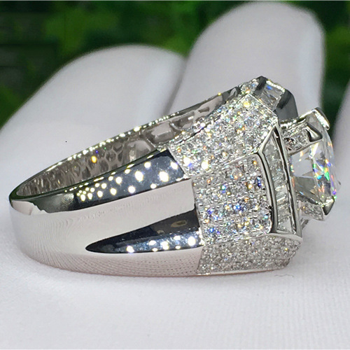 Bague solitaire en or 14 carats 3 carats Bague diamant pour hommes Rock Bijoux en or 14 carats Anillo Esmaltado Argent 925 Bijoux Bague Diamant Bizu283m