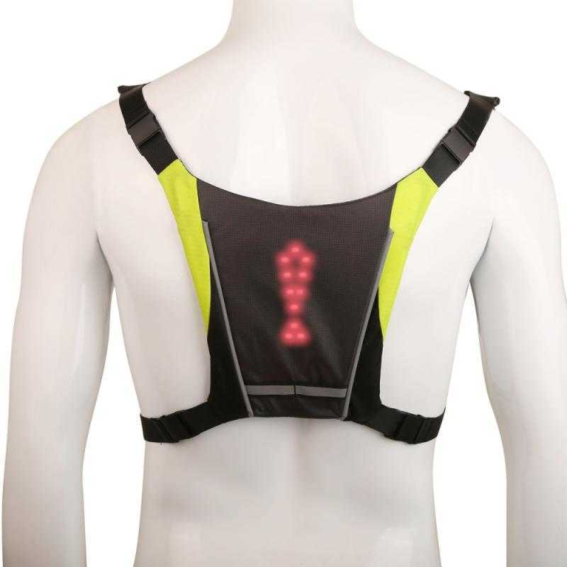 Sacoches sacs nouveau 2021 sans fil cyclisme gilet vtt sac LED clignotant vélo vélo Nylon éclairage avertissement gilets de sécurité 0201