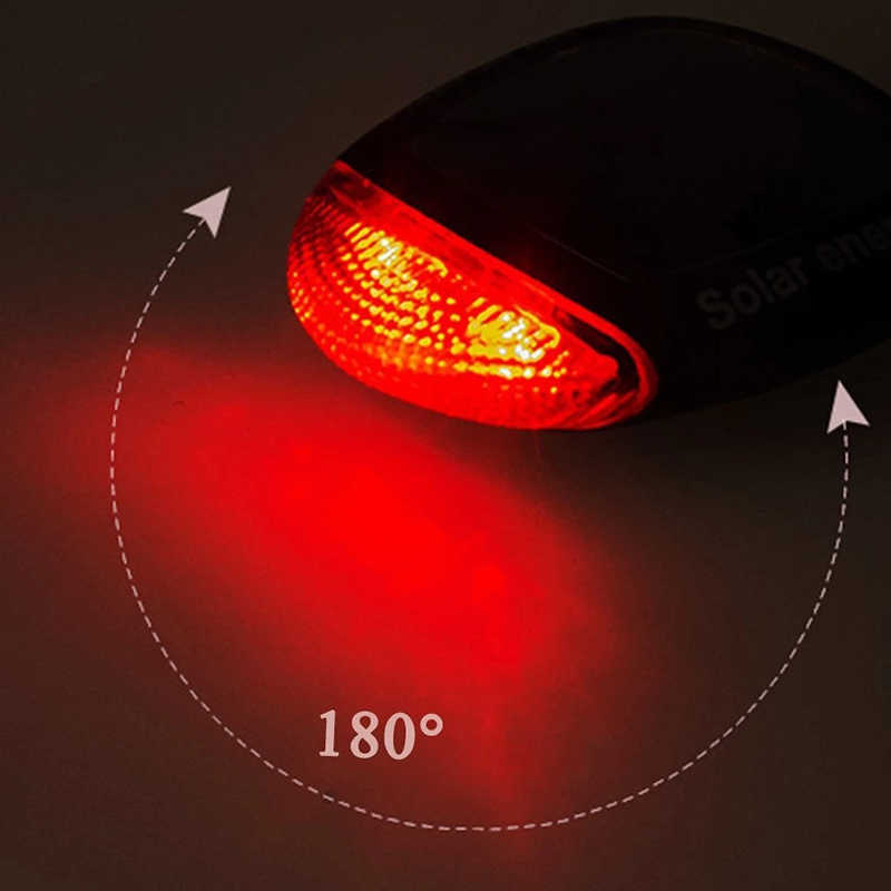 s Rear Bicycle Lamp Cycling Safety Solar Power Energy Taillight Rechargeable Usb 2led Bike Accessories Warning Light 0202