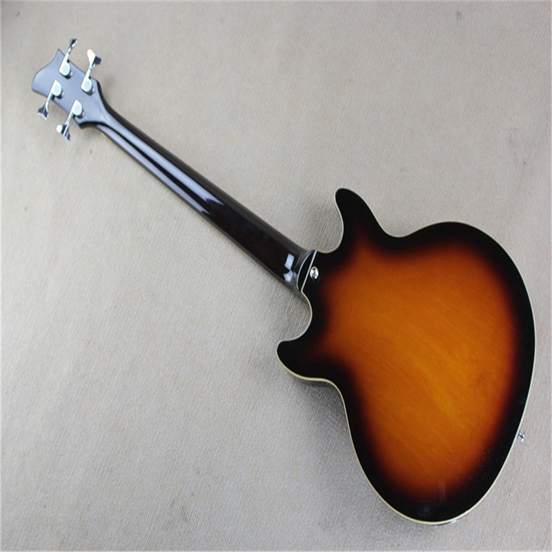 Jay Turser Guitarra el￩ctrica 335 Modelo Semi Hollow Guitarra Electric Abalone Inlay Sunburst
