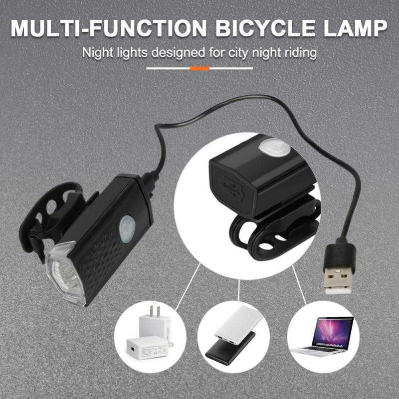 s USB ricaricabile 300 lumen 3 modalità lampada luce anteriore faro bici bicicletta LED torcia lanterna 0202