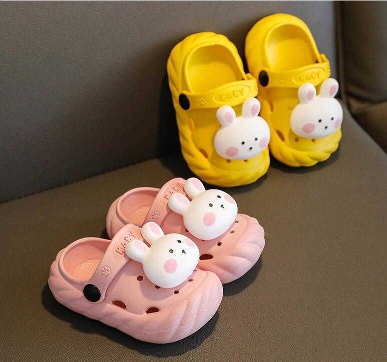 Slipper Boys Girs Baby Rabbit Hole Slippers Breathable Non Slip Beach Sports Cute Cartoon Walking Sandals Children Shoes 0203