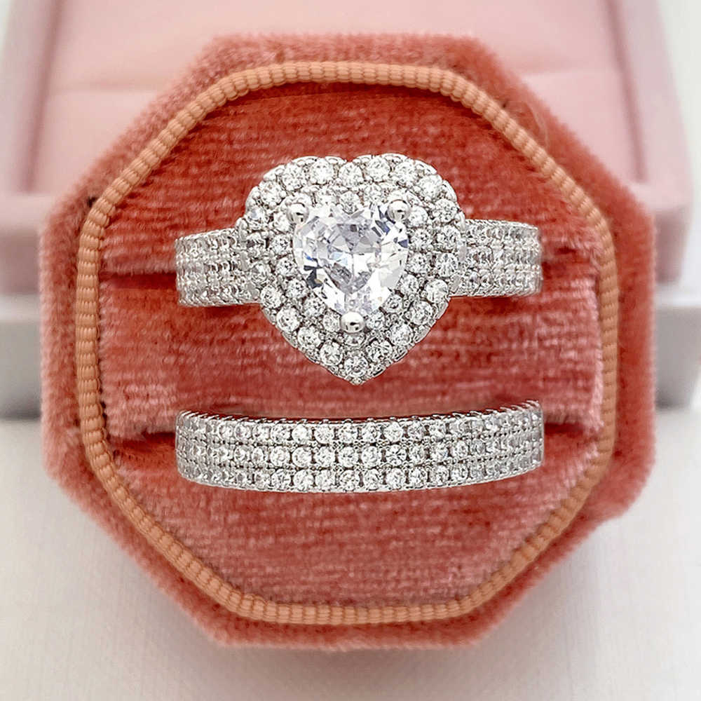Солятарная кольцо великолепная невеста вечность Love S для свадьбы Новый современный дизайн моды.