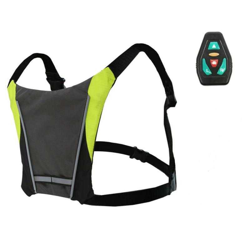 Sacoches sacs nouveau 2021 sans fil cyclisme gilet vtt sac LED clignotant vélo vélo Nylon éclairage avertissement gilets de sécurité 0201